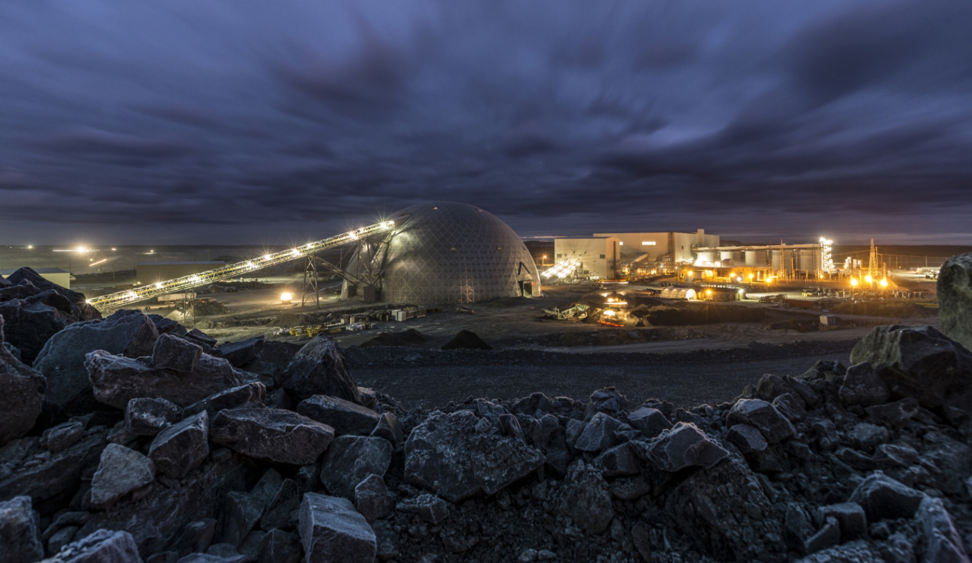 nighttime at a mining site